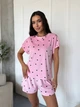 Жіноча велюрова піжама з дрібним принтом (футболка+шорти) Uaclothes 42-44 Рожевий (like39036-194721349) - зображення 4
