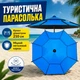 Туристична парасолька 210см Синя з чохлом восьмикутна з міцної водовідштовхувальної тканини - изображение 2