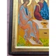 Писаная греческая икона Святая Троица (Ветхозаватная) 27,5×34 см - изображение 7