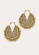 Серьги женские круглые с узором Fashion Jewelry Бронзовые 20527 - изображение 2