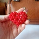 Подвеска брелок из бусин сердце обьемное красное - изображение 6