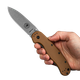 Ніж складаний ESEE Avispa, замок Frame Lock, лезо Plain Stonewashed D2, руківя Coyote Brown FRN, Тайвань, BRK1302CB - изображение 11