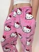 Штани піжамні плюшеві Hello Kitty рожевого кольору, теплі домашні штани Хеллоу Кітті, M-L - зображення 2