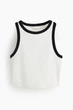 Майка з бавовни H&M 1049251027c68 XS біла (100014111) - зображення 1