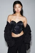 Атласный топ H&M 1188479002c68 XXS черный (100014148) - изображение 1