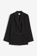 Двубортный пиджак H&M 1208312001c26 XS черный (100013636) - изображение 5