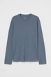 Лонгслів з бавовни H&M 1029317002c67 M блакитний (100013724) - зображення 1
