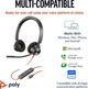 Навушники Plantronics Poly Blackwire 3320 Stereo Microsoft Teams Certified USB-C Headset + USB-C/A Adapter Black (0197498429106) - зображення 2