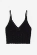 В'язаний топ H&M 1176219001c68 M чорний (100014027) - зображення 1