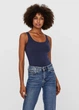 Майка из хлопка Vero moda 10185110c64 M темно-синяя (100013330) - изображение 1