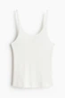 Майка в рубчик H&M 1228390001c67 M біла (100013684) - зображення 1