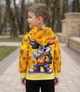 Детская кофта на молнии с капюшоном и карманами для мальчика в стиле граффити на спине принт Багс Банни 98 желтый - изображение 3