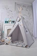 Палатка-Вигвам WIGWAMHOME Динозавры 110х110х180см светло-серая - изображение 3