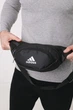 Бананка чоловіча Adidas чорна, сумка бананка через плече чоловіча з білим логотипом (накатка) - зображення 2