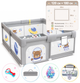 Детский игровой манеж Terrio Bear M 120×160 см серый для малышей, с ручками и 60 цветными мячиками - изображение 11