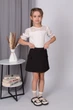 Блузка школьная с коротким рукавом Mevis молочная 5619 122 - изображение 4