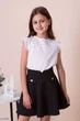 Блузка школьная с коротким рукавом Mevis молочная 5456-02 122 - изображение 1