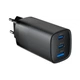 Зарядний пристрій Gembird TAUCPDQC65-01BK GAN 1xUSB-A (QC3.0 27 W) + 2xType-C (PD 65 W) - зображення 2