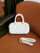 Элегантная женская кожаная сумка MiuMiu белая (96643) - изображение 2