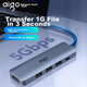 Док-станція розширення Aigo Type-C, концентратор USB 3.0, адаптер HDMI, конвертер для док-станції для ноутбука 4K60Hz Ultra HD, швидка зарядка PD100W, T05-H3 (метал) - зображення 4