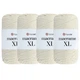 Упаковка YarnArt Macrame XL, Молочный №137, шнур полиэстеровый 3мм, 4шт, для сумок, макраме и декора - 130 м/250 г, 4 мотка - изображение 1