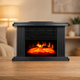 Тепловентилятор Flame Heater портативний керамічний 1000 Вт з ефектом 3D полумя дистанційним керуванням таймером та термостатом чорний - зображення 9