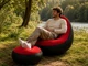 Надувний диван з пуфом Air Sofa / Надувне велюрове крісло з пуфом+насос Червоний (6598-14170) - зображення 3