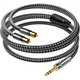 Аудіокабель ZHENWEI Jack 6.35 мм — 2 RCA, 5 м, червоно-білий - зображення 2