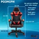 Крісло ігрове GAMING CHAIR G-001 колір чорний/червоний - зображення 9