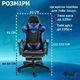 Кресло игровое GAMING CHAIR G-001 с подставкой для ног, цвет черный/синий - изображение 10
