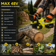 Аккумуляторная цепная пила Max 48V 6Ah бесщеточная с шиной 45 см автоматической смазкой 2 аккумуляторами и тормозом цепи - изображение 2