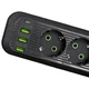 Мережевий фільтр-подовжувач 4 розетки 3xUSB-A 1xUSB-C 3м чорний HP-5-38M - изображение 4