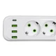Сетевой фильтр-удлинитель 3 розетки 3xUSBxA 1xUSB-C 3м белый HP-5-33 - изображение 3
