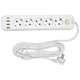 Мережевий фільтр-подовжувач 5 розеток 3xUSB-A 1xUSB-C 5м білий HP-5-43 - зображення 3