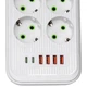 Мережевий фільтр-подовжувач 6 розеток 4xUSB-A 2xUSB-C 5м білий HP-5-53 - зображення 4