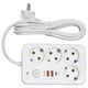 Мережевий фільтр-подовжувач 4 розетки 2xUSB-A 1xUSB-C 3м білий HP-5-45 - изображение 4