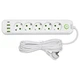 Мережевий фільтр-подовжувач 5 розеток 3xUSB-A 1xUSB-C 3м білий HP-5-41 - изображение 3