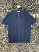 Мужская синяя трикотажная футболка-поло Brunello Cucinelli Henley из льна и хлопка размер M - изображение 11