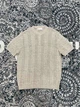 Мужская бежевая трикотажная футболка-поло Brunello Cucinelli Henley из льна и хлопка размер M - изображение 6