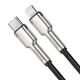 Кабель Baseus Cafule Metal Type-C to Lightning PD 20W (2m) black - зображення 2