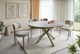 Стол раскладной PORTO CERAMIC 120x120(160)x76 см закаленное стекло + керамика травертин бежевый кашемир - изображение 6