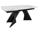 Стол обеденный раскладной EDMUND CERAMIC 160(240)x90 см керамика белый мат/железо черный - изображение 1