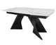 Стол обеденный раскладной EDMUND CERAMIC 160(240)x90 см керамика белый мат/железо черный - изображение 2