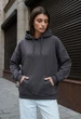 Женский Худи Стаф Темно-серый Оверсайз С Капюшоном Staff Lav Dark Gray Oversize S (400659) - изображение 1