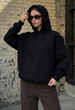Женский Худи Стаф Черный Оверсайз Без Логотипа Спортивная Кофта Staff Lav Black Oversize XS (400667) - изображение 5