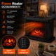 Тепловентилятор Flame Heater портативний керамічний 1000 Вт з ефектом 3D полумя дистанційним керуванням таймером та термостатом чорний - зображення 3