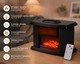 Тепловентилятор Flame Heater портативний керамічний 1000 Вт з ефектом 3D полумя дистанційним керуванням таймером та термостатом чорний - зображення 10