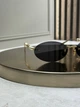 Очки солнцезащитные Gucci GG1922 золотые безободковые, овальные, темная линза, жемчуг, логотип GG, женские - изображение 5