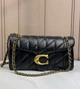 COACH Tabby 26 — жіноча сумка на ланцюжку, стьобана, чорна, золотий логотип - изображение 1
