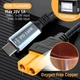 Кабель-перехідник XT60 Female на Type-C PD 140W (28V, 5A Max) 0.5m, нейлон, Black-Grey - зображення 5